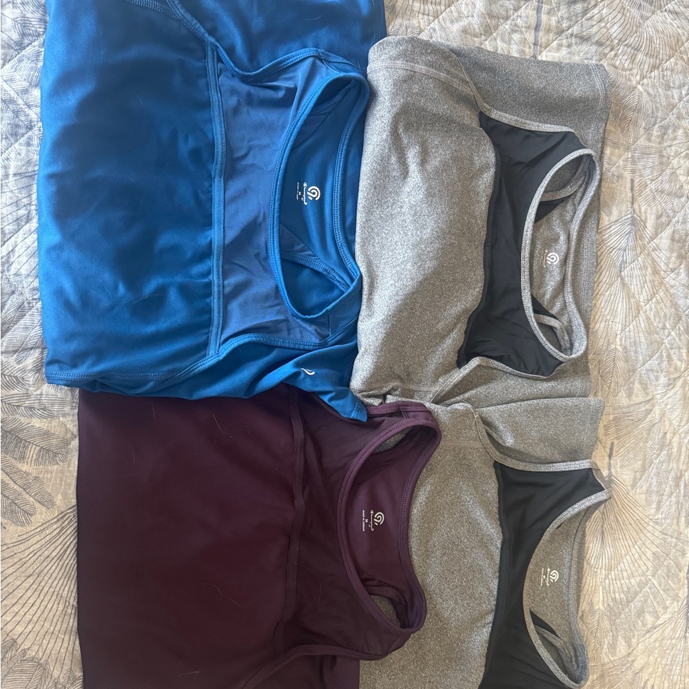 Champion Performance Tank Tops in Blue, Gray, and Purple